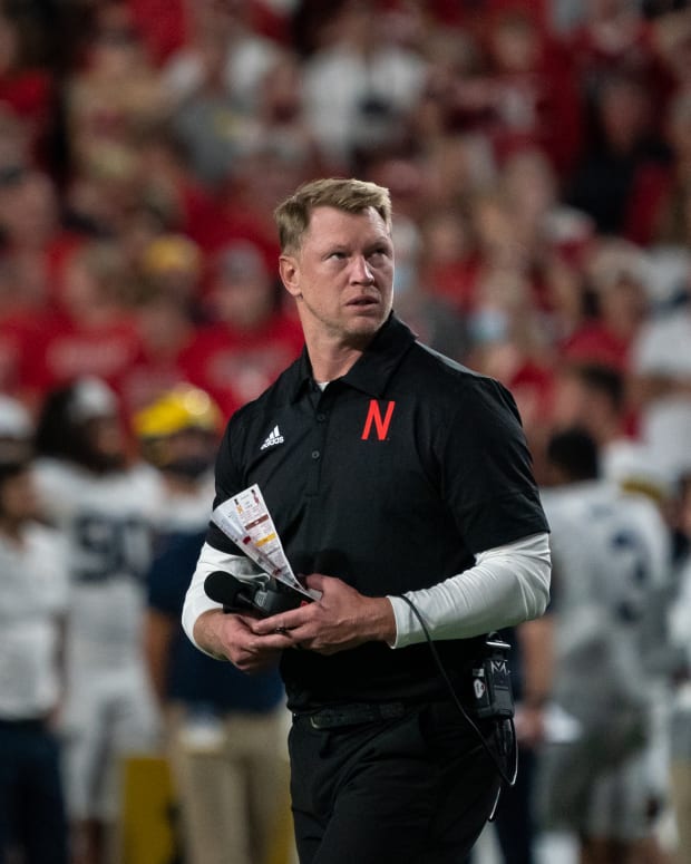 Scott Frost 4Q 2021 Michigan USATSI_16927569